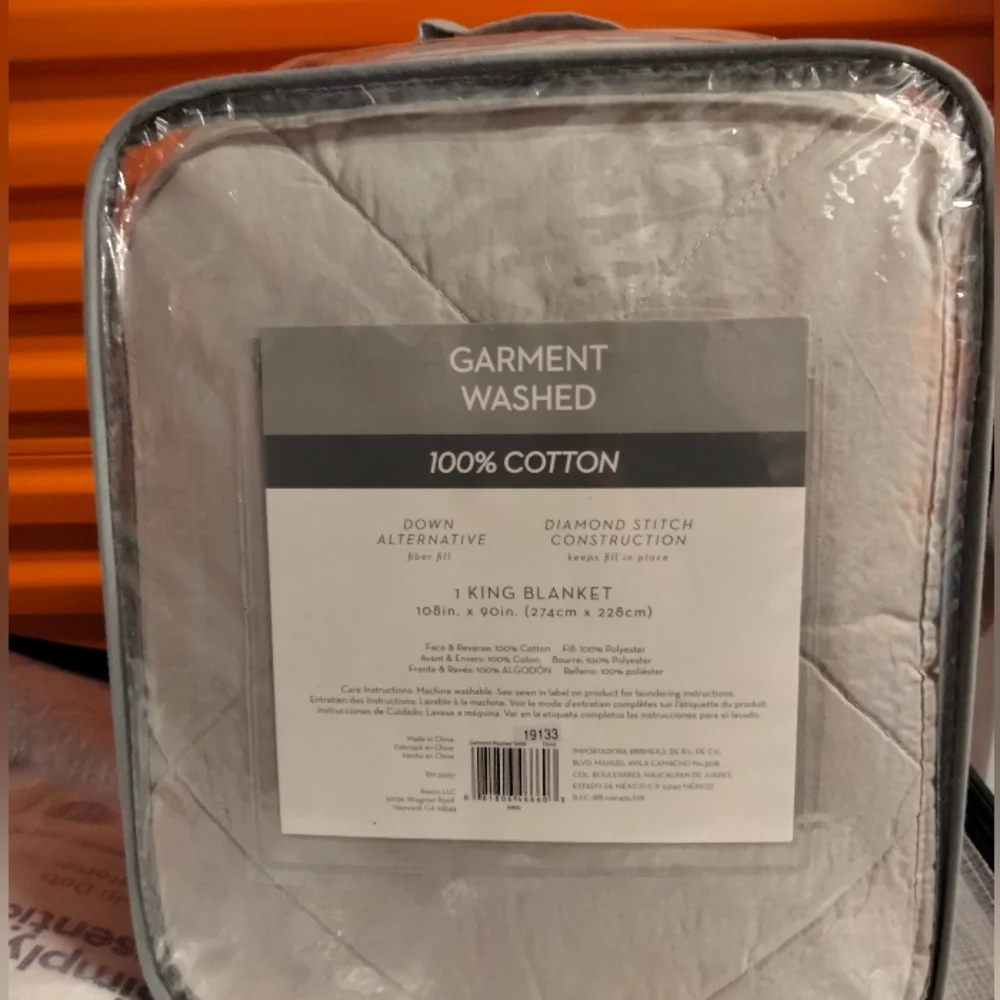 Garment Washed King‎ 100%Cotton  Down Alternative Light grey